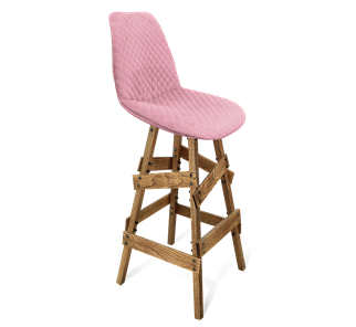 Барный стул Sheffilton SHT-ST29-С22 / SHT-S81 (розовый зефир/брашированный коричневый) в Екатеринбурге