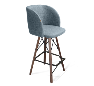 Барный стул SHT-ST33 / SHT-S80 (синий лед/темный орех/черный) в Первоуральске