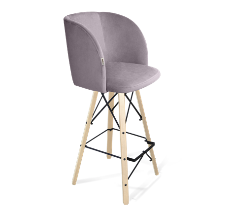 Барный стул SHT-ST33 / SHT-S80 (сиреневая орхидея/прозрачный лак/черный) в Екатеринбурге - изображение