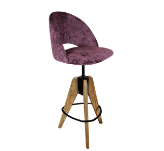 Барный стул SHT-ST34 / SHT-S92 (вишневый джем/браш.коричневый/черный муар) в Кушве