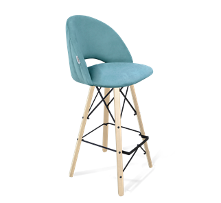 Барный стул SHT-ST34-1 / SHT-S80 (голубая пастель/прозрачный лак/черный) в Кушве