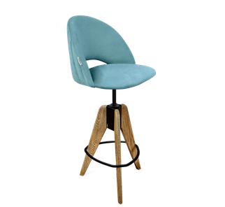 Барный стул SHT-ST34-1 / SHT-S92 (голубая пастель/браш.коричневый/черный муар) в Первоуральске