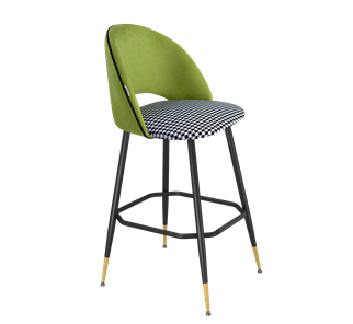 Барный стул SHT-ST34-3 / SHT-S148 (оливковый/гусиная лапка/черный муар/золото) в Кушве