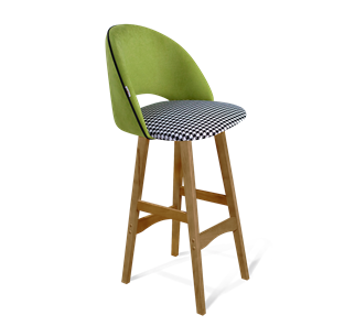 Барный стул SHT-ST34-3 / SHT-S65 (оливковый/гусиная лапка/светлый орех) в Екатеринбурге