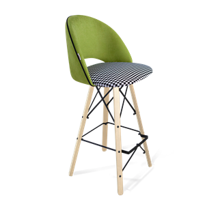 Барный стул SHT-ST34-3 / SHT-S80 (оливковый/гусиная лапка/прозрачный лак/черный) в Ревде