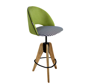 Барный стул SHT-ST34-3 / SHT-S92 (оливковый/гусиная лапка/браш.коричневый/черный муар) в Кушве
