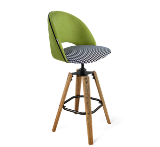 Барный стул SHT-ST34-3 / SHT-S93 (оливковый/гусиная лапка/браш.коричневый/черный муар) в Кушве