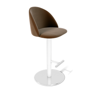 Барный стул SHT-ST35 / SHT-S128 (кофейный ликер/хром/белый муар) в Ревде