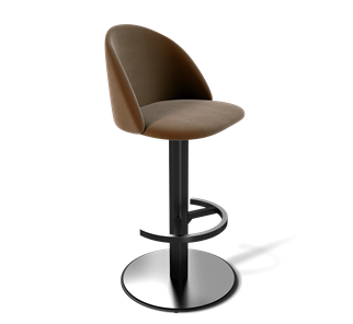Барный стул SHT-ST35 / SHT-S137 (кофейный ликер/стальной/черный муар) в Ревде