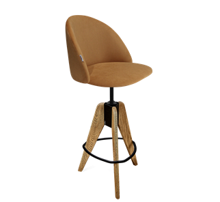 Барный стул SHT-ST35 / SHT-S92 (горчичный/браш.коричневый/черный муар) в Ревде