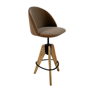 Барный стул SHT-ST35 / SHT-S92 (кофейный ликер/браш.коричневый/черный муар) в Ревде