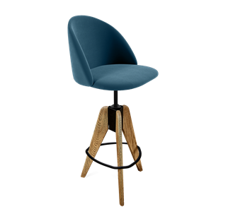 Барный стул SHT-ST35 / SHT-S92 (тихий океан/браш.коричневый/черный муар) в Ревде