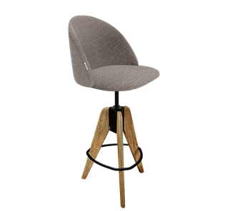 Барный стул SHT-ST35 / SHT-S92 (тростниковый сахар/браш.коричневый/черный муар) в Кушве