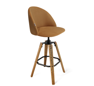 Барный стул SHT-ST35 / SHT-S93 (горчичный/браш.коричневый/черный муар) в Ревде