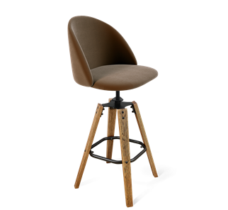 Барный стул SHT-ST35 / SHT-S93 (кофейный ликер/браш.коричневый/черный муар) в Ревде