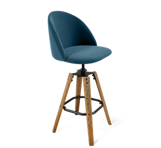 Барный стул SHT-ST35 / SHT-S93 (тихий океан/браш.коричневый/черный муар) в Ревде