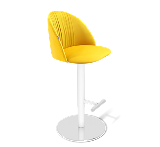 Барный стул SHT-ST35-1 / SHT-S128 (имперский жёлтый/хром/белый муар) в Ревде