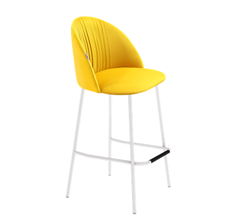 Барный стул SHT-ST35-1 / SHT-S29P (имперский жёлтый/белый муар) в Екатеринбурге - изображение