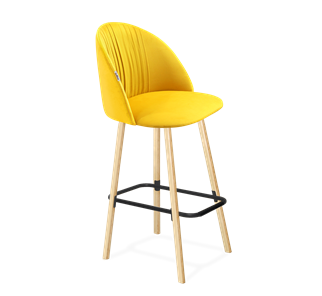 Барный стул SHT-ST35-1 / SHT-S94 (имперский жёлтый/прозрачный лак/черный муар) в Екатеринбурге - предосмотр