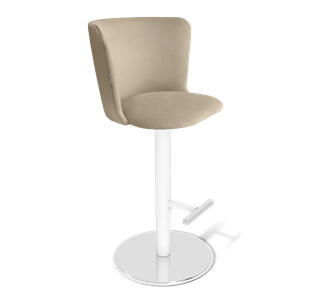 Барный стул SHT-ST36 / SHT-S128 (ванильный крем/хром/белый муар) в Краснотурьинске