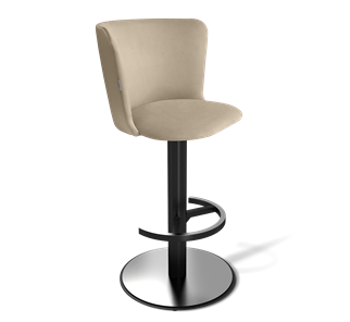 Барный стул SHT-ST36 / SHT-S137 (ванильный крем/стальной/черный муар) в Первоуральске