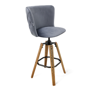 Барный стул SHT-ST36-3 / SHT-S93 (нейтральный серый/браш.коричневый/черный муар) в Новоуральске