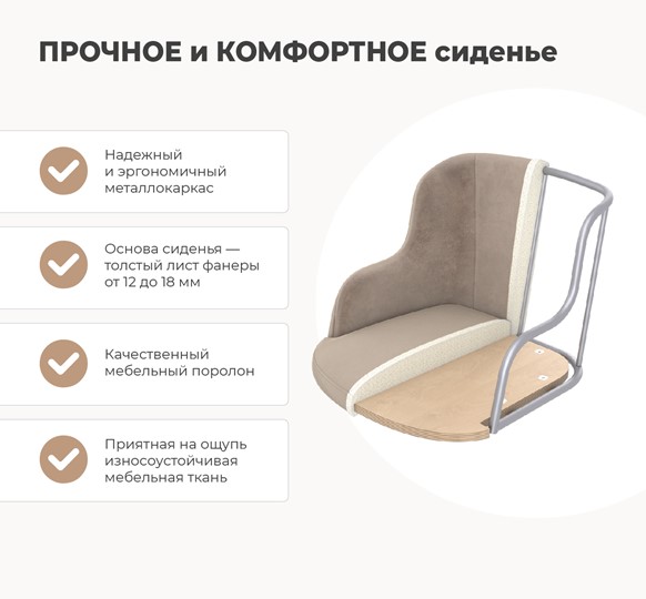 Барный стул SHT-ST39 / SHT-S137 (латте/стальной/черный муар) в Екатеринбурге - изображение 8