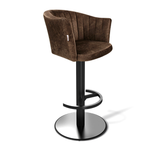 Барный стул SHT-ST42-1 / SHT-S137 (кофейный трюфель/стальной/черный муар) в Ирбите