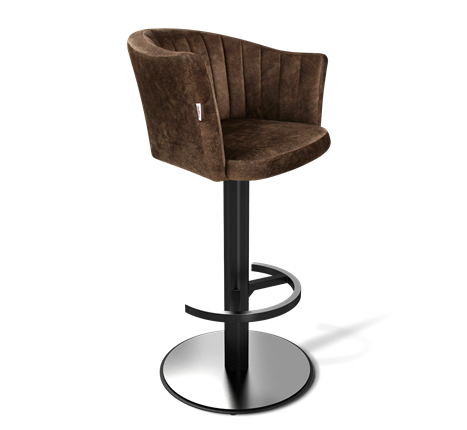 Барный стул SHT-ST42-1 / SHT-S137 (кофейный трюфель/стальной/черный муар) в Екатеринбурге - изображение