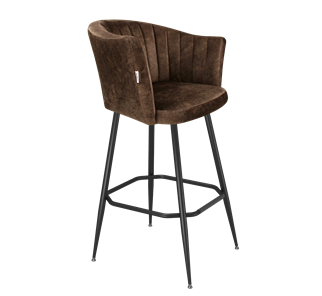 Барный стул SHT-ST42-1 / SHT-S148 (кофейный трюфель/черный муар) в Асбесте