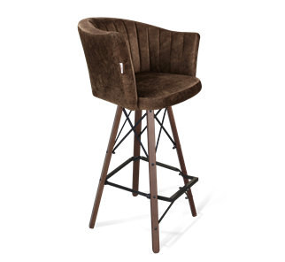 Барный стул SHT-ST42-1 / SHT-S80 (кофейный трюфель/темный орех/черный муар) в Ирбите