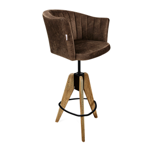 Барный стул SHT-ST42-1 / SHT-S92 (кофейный трюфель/браш.коричневый/черный муар) в Асбесте