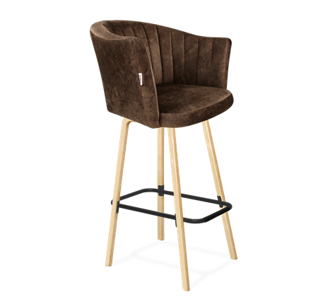 Барный стул SHT-ST42-1 / SHT-S94 (кофейный трюфель/прозрачный лак/черный муар) в Кушве - изображение