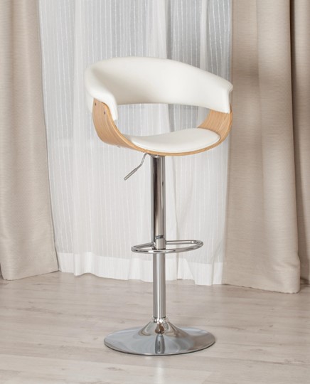 Барный стул VIMTA (mod.4021S) белый/натуральный/хром арт.13660 в Екатеринбурге - изображение 10