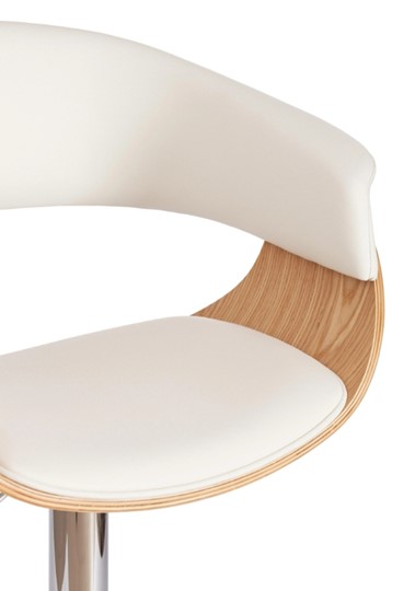 Барный стул VIMTA (mod.4021S) белый/натуральный/хром арт.13660 в Екатеринбурге - изображение 7