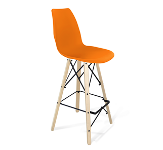 Барный стул SHT-ST29/S80 (оранжевый ral2003/прозрачный лак/черный) в Екатеринбурге