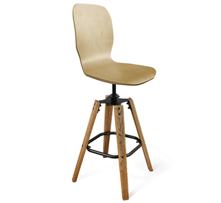 Барный стул SHT-ST15-1/S93 (прозрачный лак/брашированный коричневый/черный муар) в Кушве