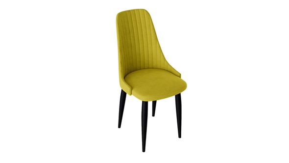 Обеденный стул Франк (конус) исп2 (Черный матовый/Микровелюр Желтый) в Ревде - изображение