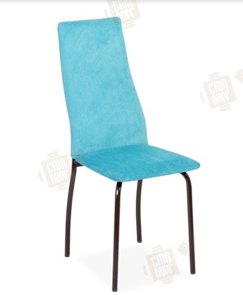 Обеденный стул Волна, каркас металл коричневый, инфинити бирюза в Екатеринбурге - изображение