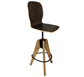 Барный стул SHT-ST15-1/S92 (венге/брашированный коричневый/черный муар) в Кушве