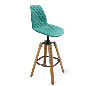Барный стул SHT-ST29-С12/S93 (голубая лагуна/брашированный коричневый/черный муар) в Ревде