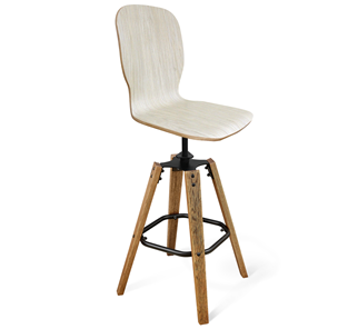 Барный стул SHT-ST15-1/S93 (дуб выбеленный/брашированный коричневый/черный муар) в Кушве