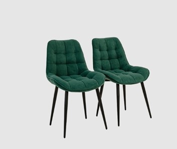 Комплект из 2-х  мягких стульев для кухни Brendoss Комфорт изумрудный черные ножки в Екатеринбурге