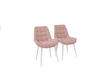 Комплект из 2-х кухонных стульев Комфорт розовый белые ножки в Екатеринбурге