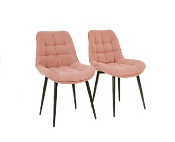 Комплект из 2-х  мягких стульев для кухни Brendoss Комфорт розовый черные ножки в Екатеринбурге