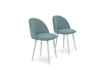 Комплект из 2-х обеденных стульев Лайт мятный белые ножки в Екатеринбурге