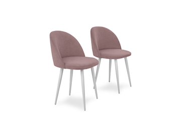 Комплект из 2-х кухонных стульев Лайт розовый белые ножки в Екатеринбурге