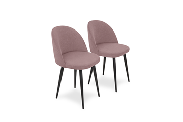 Комплект из 2-х обеденных стульев Лайт розовый черные ножки в Екатеринбурге
