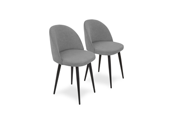 Комплект из 2-х кухонных стульев Лайт серый черные ножки в Новоуральске