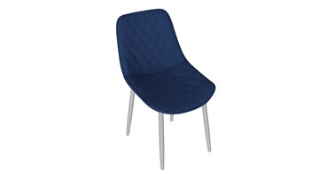 Кухонный стул Oscar (Белый муар/Велюр L005 синий) в Новоуральске